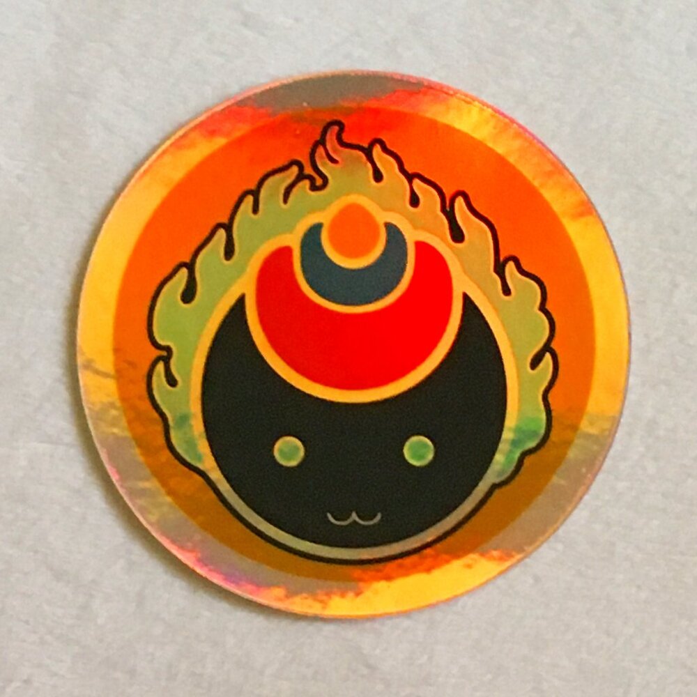 Retro 'Momo the Creature' Black Version Shiny Sticker — 5 for $25